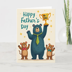Teal Bear Vaderdag Showkaart Kaart