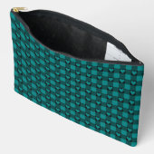 Teal Black Buffalo Heart Plaid Etui (Open)
