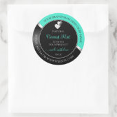 Teal Black Wavy Silver Cute Hearts Product Labels (Tas)