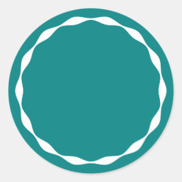 Teal Blank Circle Custom Spice Container Sticker