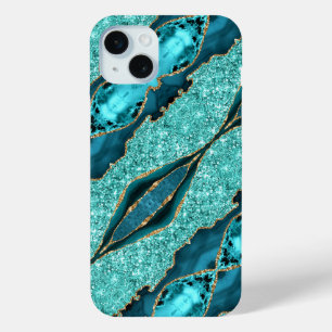 Teal Blauwe Gouden Marmeren Turquoise iPhone Hoes