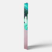 TEAL BLAUWE ROZEN,WITTE ANEMONEBLOEMEN MONOGRAM Case-Mate iPhone CASE (Achterkant / Rechts)