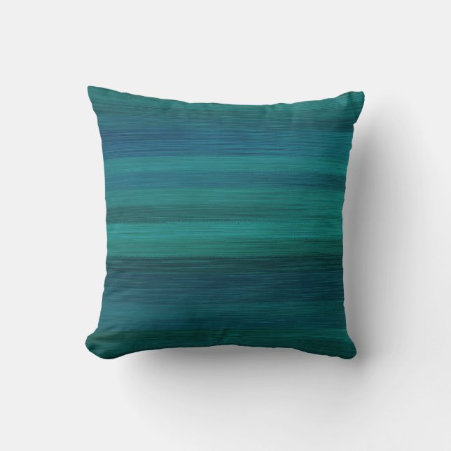 Teal, bleu, coussin décoratif vert lumineux et (Recto)