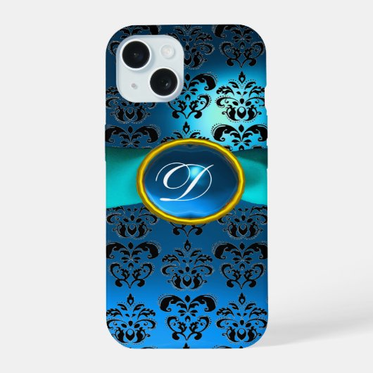 TEAL BLEU NOIR DAMAS PIERRE FINE MONOGRAMME (Verso)