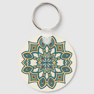 Teal Bloem Mandala Sleutelhanger
