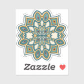 Teal Bloem Mandala Sticker (Vel)