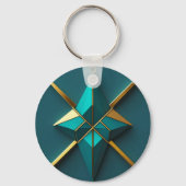 Teal Bloem Sleutelhanger (Achterkant)