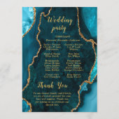 Teal Blue and Gold Agate Wedding Program Programma (Achterkant)