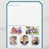 Teal Blue and Green Christmas Letter w' Photos Briefhoofd (Achterkant)