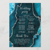 Teal Blue and Silver Agate Wedding Program Programma (Achterkant)