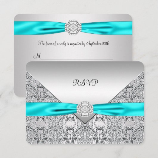 Teal Blue Argent RSVP (Devant / Derrière)
