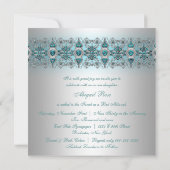 Teal Blue Bat Mitzvah Kaart (Achterkant)