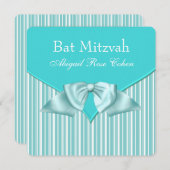 Teal Blue Bat Mitzvah Kaart (Voorkant / Achterkant)