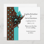 Teal Blue et Points Marrons Save The Date (Devant / Derrière)