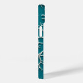 Teal Blue iPhone Case with Vein Texture (Achterkant / Rechts)