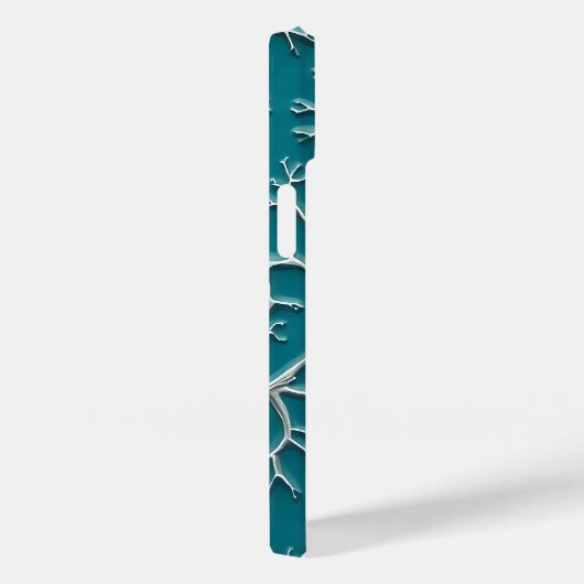 Teal Blue iPhone Case with Vein Texture (Achterkant / Rechts)