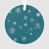 Teal Blue Snowflakes Christmas Coconut Bow Ornament (achterkant)