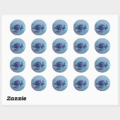teal blue Turtle – Minimal Ocean Animal Gift Ronde Sticker (Vel)