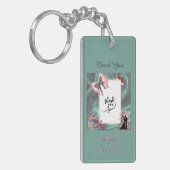 Teal & Blush Wedding Acrylic Keychain  (Voorkant Links)
