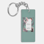 Teal & Blush Wedding Favor Keychain (Voorkant Links)
