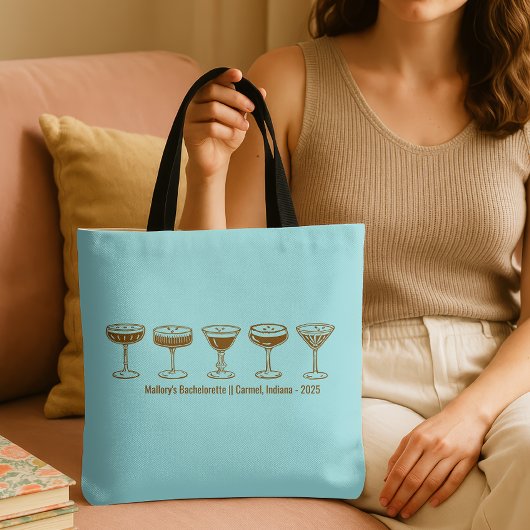 Teal Bridesmaid Espresso Martini Bachelorette  Draagtas