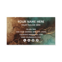 Teal Bronze Marble Luxury Business Card
