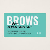 Teal Brows Aftercare PMU Brow Instructions Card (Devant)