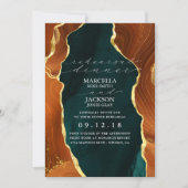 Teal, Burnt Orange & Gold Agate Oefendiner Kaart (Voorkant)