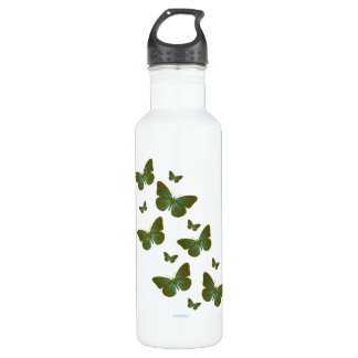 Teal Butterflies Water Bottle Waterfles