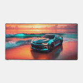 Teal Camaro Illustrated Desk Mat (Large) (Recto)