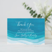 Teal, cartes modernes de Merci d'aquarelle (Debout devant)