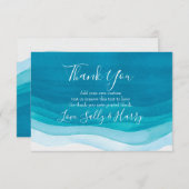 Teal, cartes modernes de Merci d'aquarelle (Devant / Derrière)