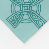 Teal Celtic Cross Blanket Fleece Deken (Hoek)