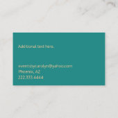 Teal chic avec le carte de visite d'or d'égoutture (Dos)