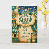 Teal Circus Feest Kaart (Gele Bloem)