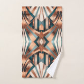 Teal Copper Geometric Skyscraper Neo Art Deco (Serviette à main)