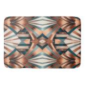 Teal Copper Geometric Skyscraper Neo Art Deco Badmat (Voorkant)