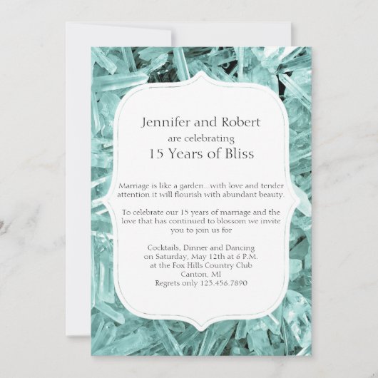 Teal Crystal 15e jubileum uitnodiging (Voorkant)