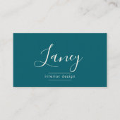Teal Custom QR Code Interior Design Professional Visitekaartje (Voorkant)