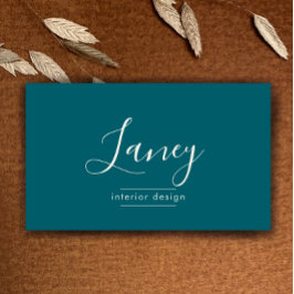 Teal Custom QR Code Interior Design Professional Visitekaartje