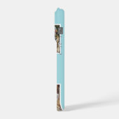 Teal Cute Modern 3 Photo Layout Custom iPhone Hoesje (Linkerkant)