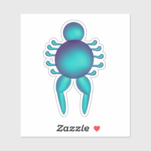 Teal cyberwezen futuristische abstracte karakter  sticker