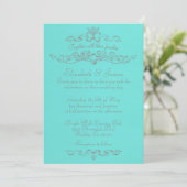 Teal de luxe simple et invitations de noces (Debout devant)