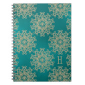 Teal décoré d'un monogramme et journal de carnet (Devant)