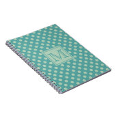 Teal Dots Pattern Monogram Notitieboek (Rechterzijde)