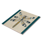 TEAL DRAGONFLY DECORATIVE TILE TEGELTJE (Zijkant)