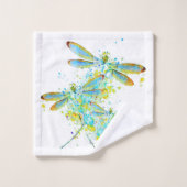 Teal Dragonfly splatter  Bad Handdoek (Wasdoekje)