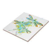 Teal Dragonfly splatter  Tegeltje (Zijkant)