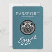 Teal Egypt Passport Wedding Save the Date (Voorkant)