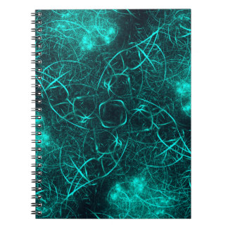 Teal Elektrische Energie Web Fractale Kunst Notitieboek